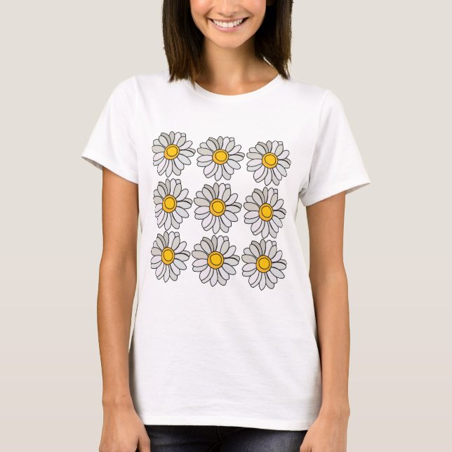 T-shirt Fleur de Marguerite Florale Marguerite (Devant)