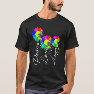 T-shirt Fleur de marguerite Paix Amour Sensibilisation à l