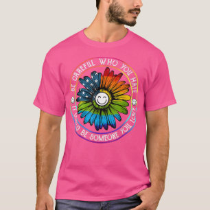 T-shirt Fleur de marguerite prudent à qui vous détestez Dr