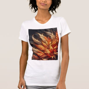 T-shirt Fleur de Phénix Ardente — Florale de Plumes de Feu