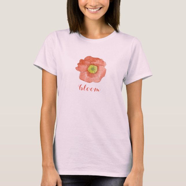 T-shirt Fleur de Poppy Bloom encourageant Inspirationnel (Devant)