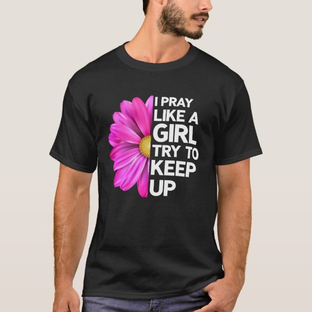 T-shirt Fleur de prière chrétienne Jésus Dieu Église croya (Devant)