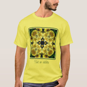 T-shirt Fleur de Primrose jaune Art Abstrait