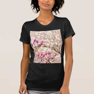 T-shirt Fleur de printemps rose pourpre en floraison