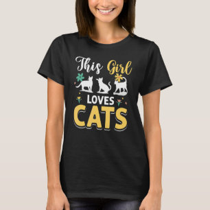 T-shirt Fleur de propriétaire de chat Cette fille aime les