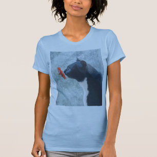 T-shirt Fleur de reniflement de chat noir