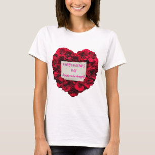 T-shirt Fleur de rose rouge en forme d'amour pour la Saint