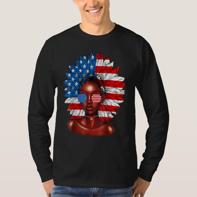 T-shirt Fleur de soleil africaine 4 juillet melani (Devant)