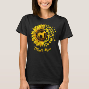 T-shirt Fleur de soleil de femme Pitbull Maman Amoureux de
