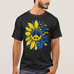 T-shirt Fleur de soleil pour femmes Ukraine drapeau ukrain