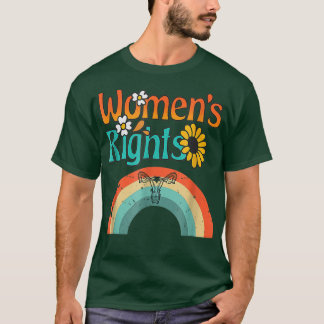 T-shirt Fleur de soleil Uterus droite Arc-en-ciel 