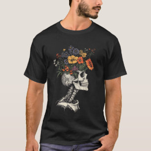 T-shirt Fleur de squelette botanique d'académie sombre