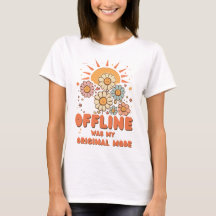 T-Shirt Fleur de Tournesol Rétro Hors Ligne Était