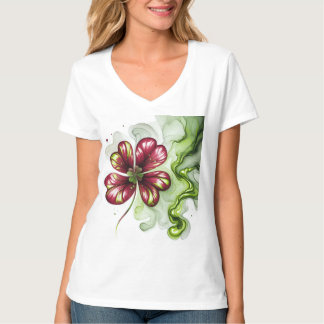 T-SHIRT FLEUR DE TRÈFLE VIOLET