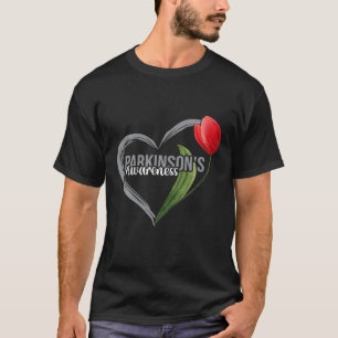 T-shirt Fleur de tulipe de coeur moisi de Parkinson
