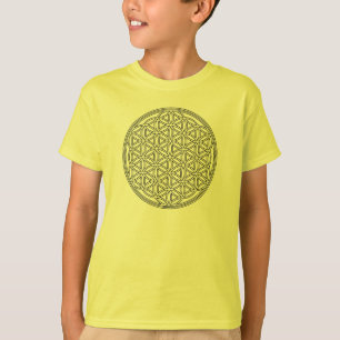 T-shirt Fleur de vie / Blume des Lebens - contour noir