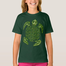 T-shirt Fleur de vie / Blume des Lebens - vert tortue