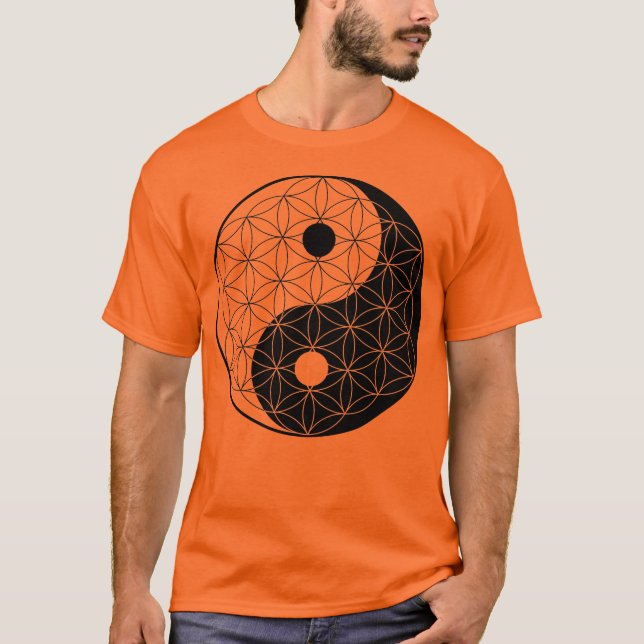 T-shirt Fleur de Yin Yang de la vie (Devant)
