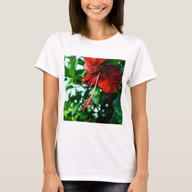 T-shirt Fleur d'Hibiscus rouge (Devant)