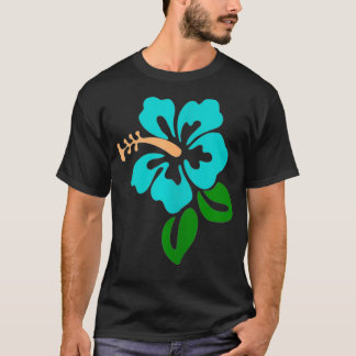 T-shirt Fleur d'Hibiscus Turquoise