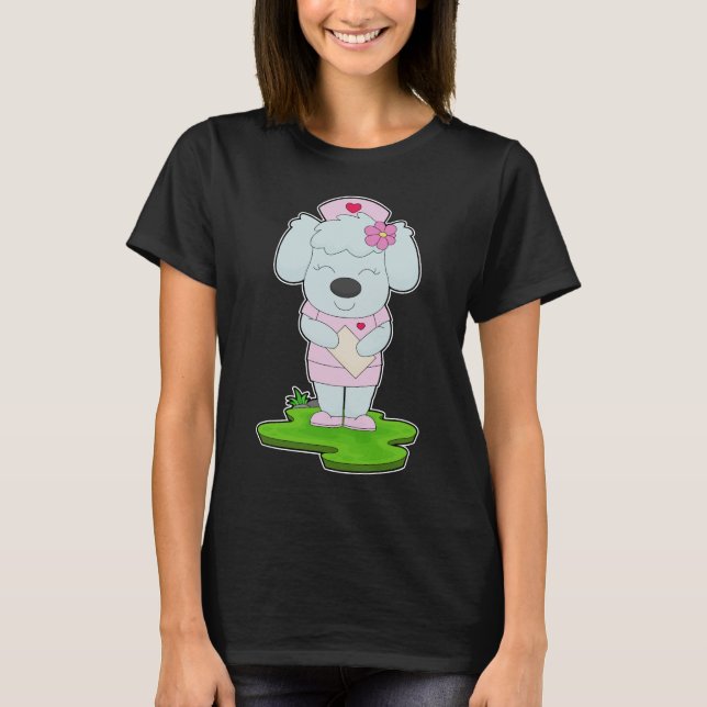 T-shirt Fleur d'infirmière de chien (Devant)