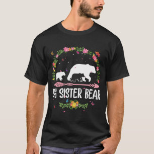 T-shirt Fleur d'ours grande soeur jumelle famille ours mèr