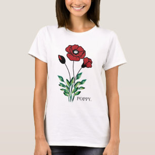 T-shirt Fleur du mois de naissance Août Popot