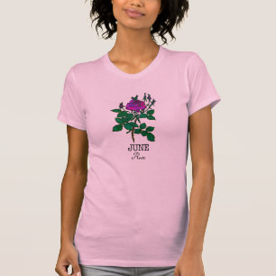 T-shirt Fleur du mois de naissance Juin Rose