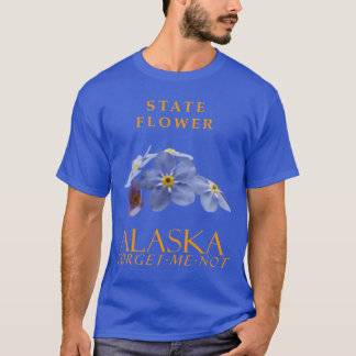 T-shirt Fleur du territoire de l'Alaska Bleu ForgetMeNot F