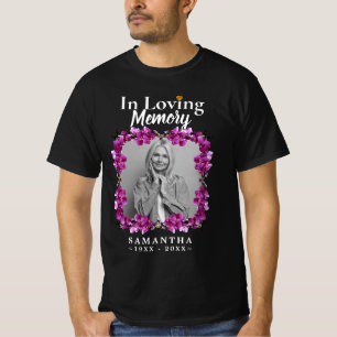 T-shirt Fleur En Mémoire Affectueuse Photo Perte de Mère