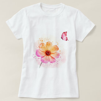 T-shirt Fleur et papillon