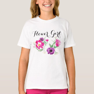 T-shirt Fleur Fille Aquarelle Fleurs T