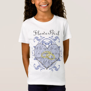 T-Shirt Fleur fille avec perwinkle inspiré bleu