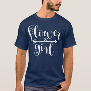 T-shirt Fleur Fille Flèche Cœur Pour Mariage Et Enterremen