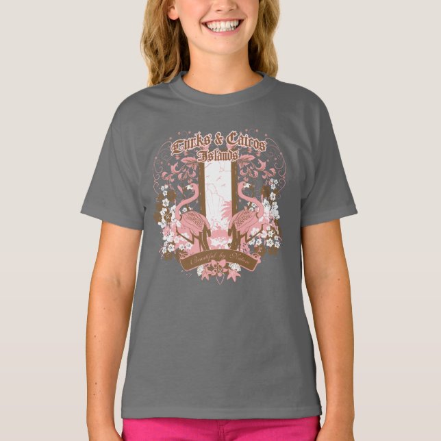 T-shirt Fleur Flamant rose (Devant)