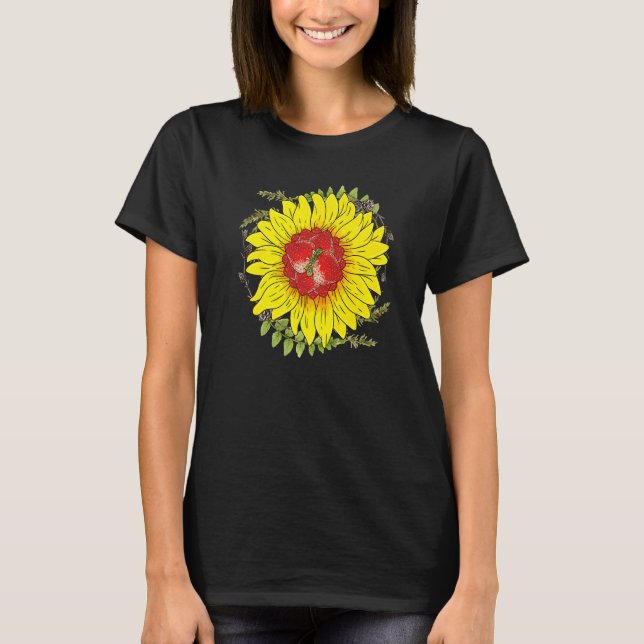 T-shirt Fleur Fleur Rouge Berry jardiner Fraise Sunfal (Devant)