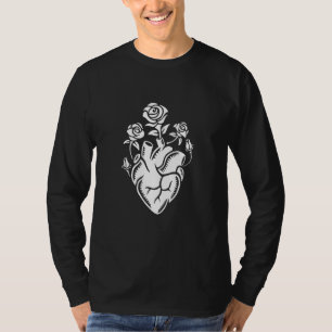 T-shirt Fleur Floral Cardiologie Art Illustration Minima