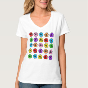 T-shirt Fleur Floral Doodle Line Art Aquarelle Abstraite