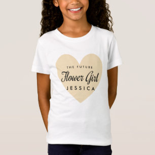 T-Shirt Fleur future Fille coeur beige pâle