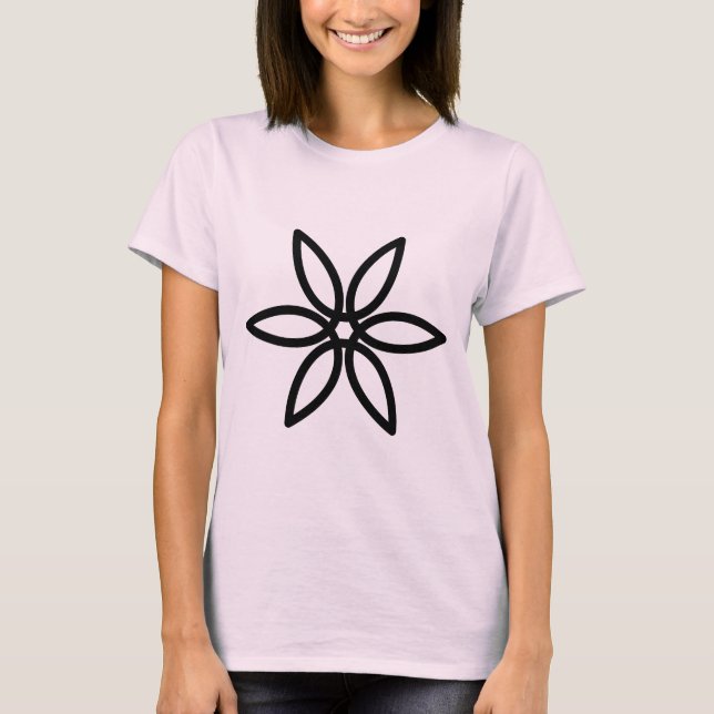 T-shirt Fleur géométrique 02 - Noir (Devant)