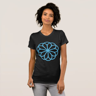 T-shirt Fleur géométrique 06 - bleu ciel