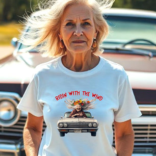 T-shirt Fleur Grand-mère Ridin avec le vent dans ses 64