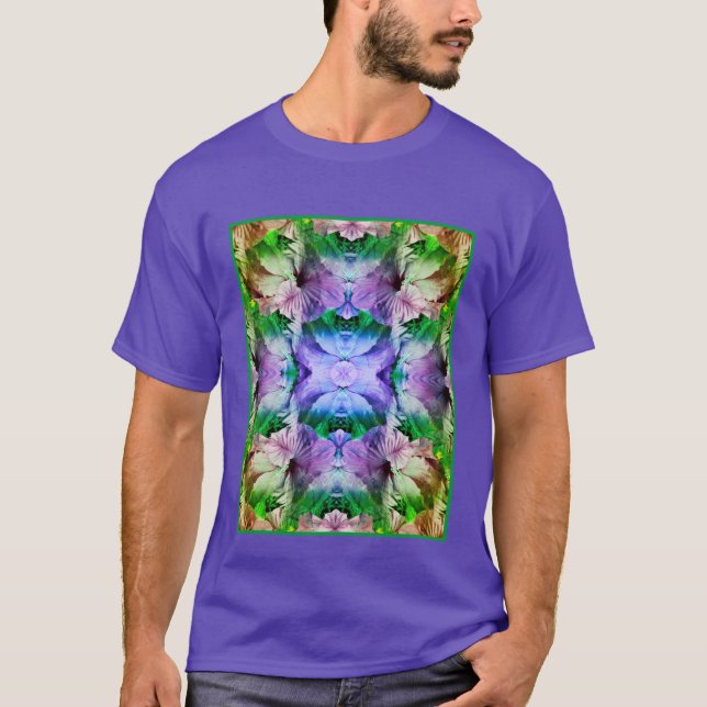 T-shirt Fleur Hibiscus Multipliée Abstraite (Devant)