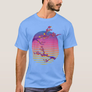 T-shirt Fleur japonaise Sakura Retro 90s Art Vaporwave Che