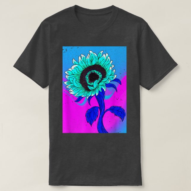 T-shirt Fleur Jaune Synthwave Rétro Vaporwave Sunflower  (Design devant)