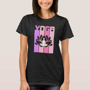 T-shirt Fleur Lotus Rétro Méditant Yoga