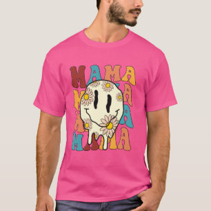 T-shirt Fleur Mama Boulon Sourire Éclair À damiers Super