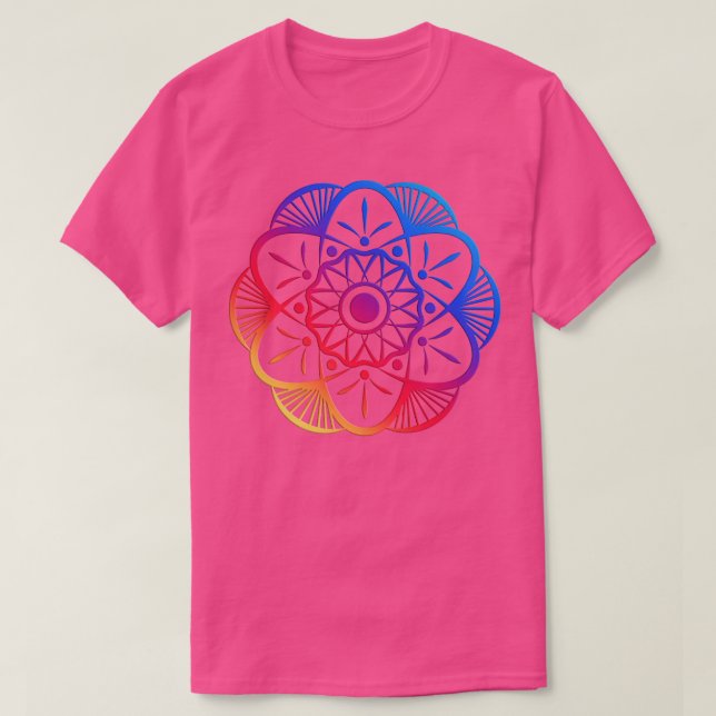 T-shirt Fleur Mandala colorée (Design devant)