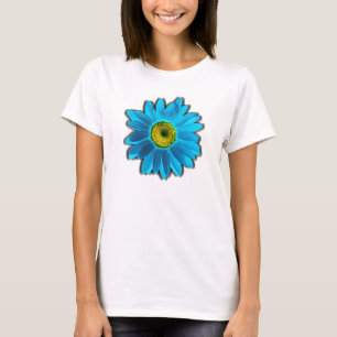 T-shirt Fleur marguerite avec pétales bleus