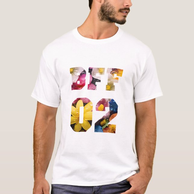 T-shirt Fleur Meilleurs amis pour 3 - BFF 02 (Devant)